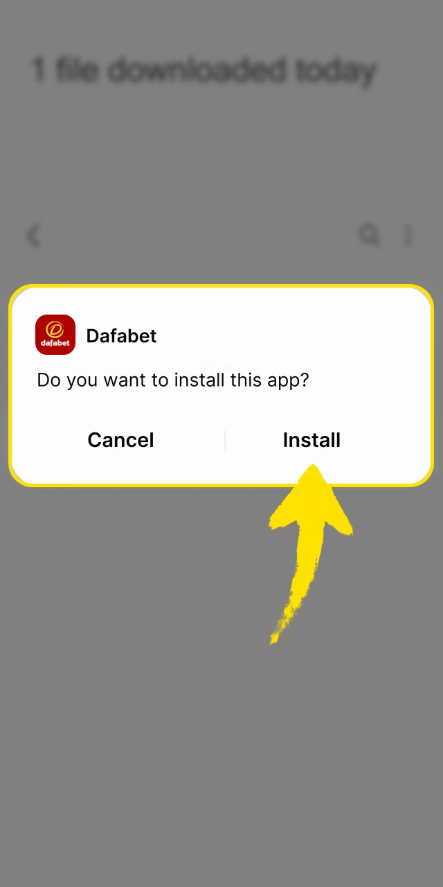 View the installation progress bar for the Dafabet India mobile application on your smartphone screen.