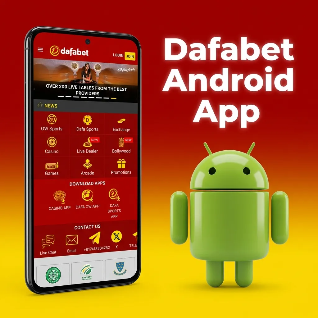 Smartphone screen showing Dafabet Android app download and installation steps for betting and casino games