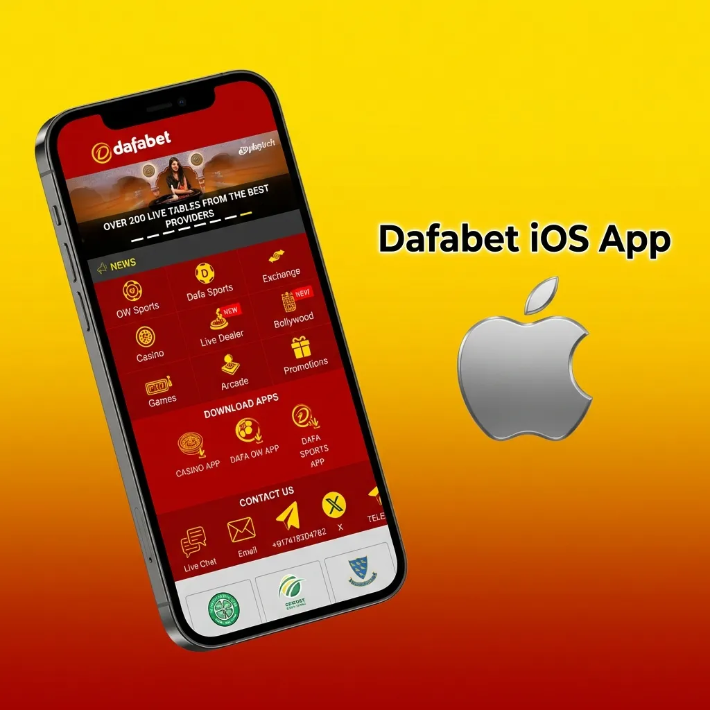 iPhone displaying Dafabet iOS betting app download screen with App Store “Get” button highlighted