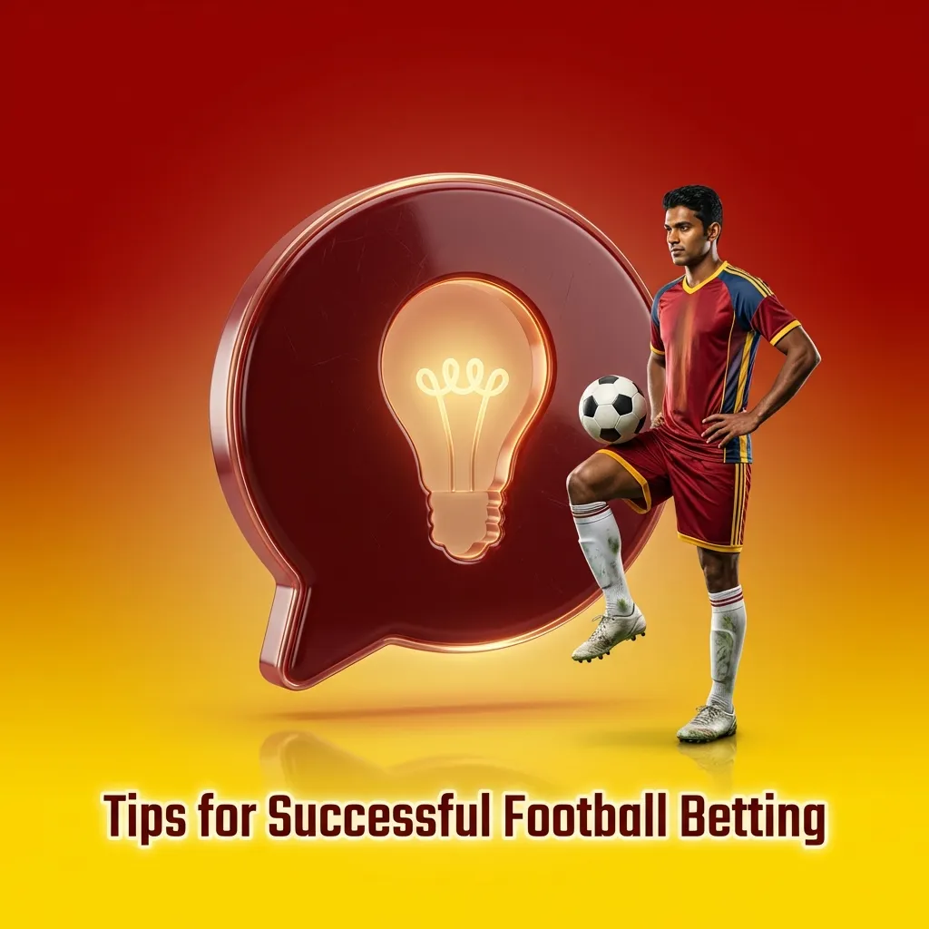 Infographic titled “Tips for Successful Football Betting” with icons and bullet points on research, tactics, and bankroll management