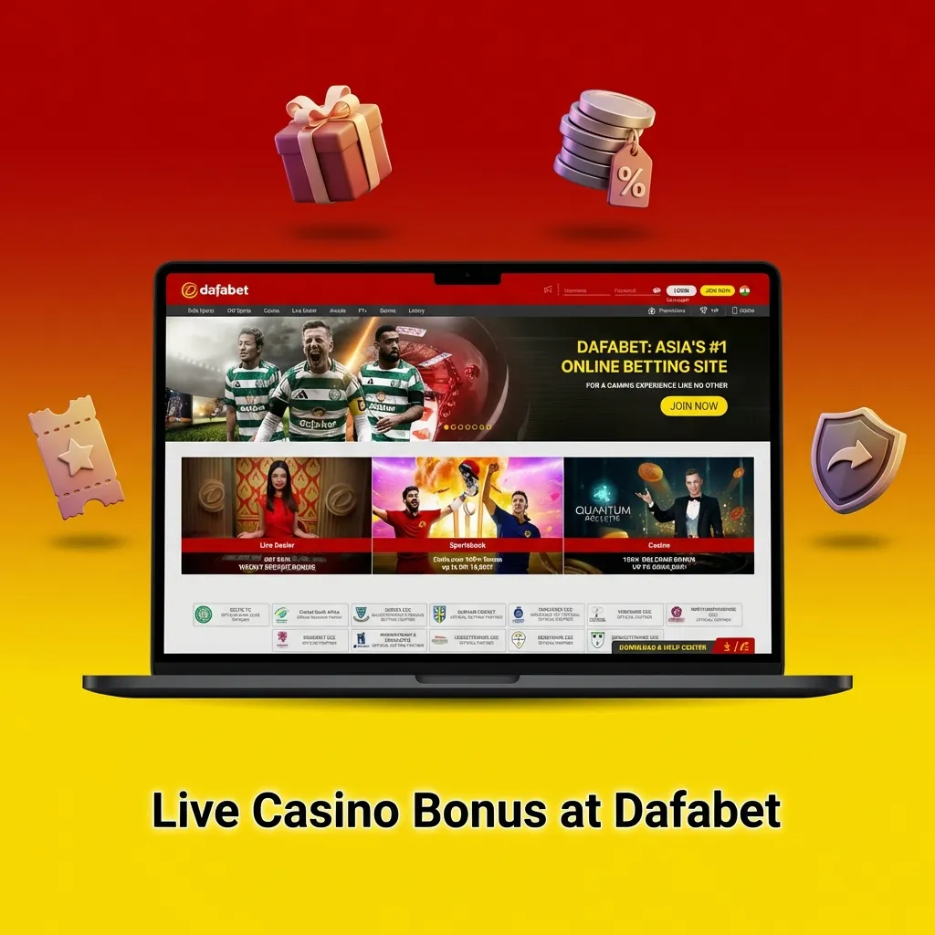 Promotional banner for Dafabet India 100% live casino bonus up to ₹20,000 with live dealer tables and slots